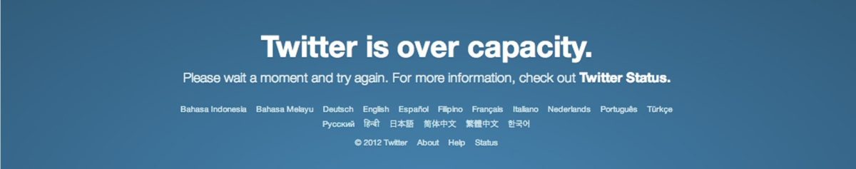 Twitter is over capacity screen