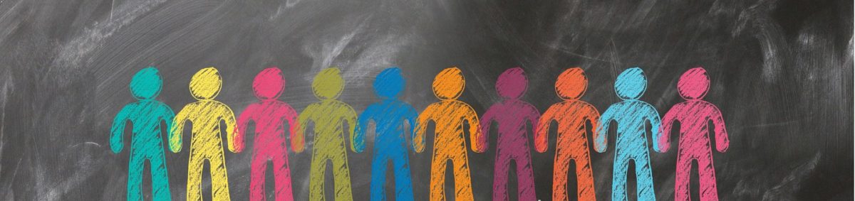 People on a chalk board