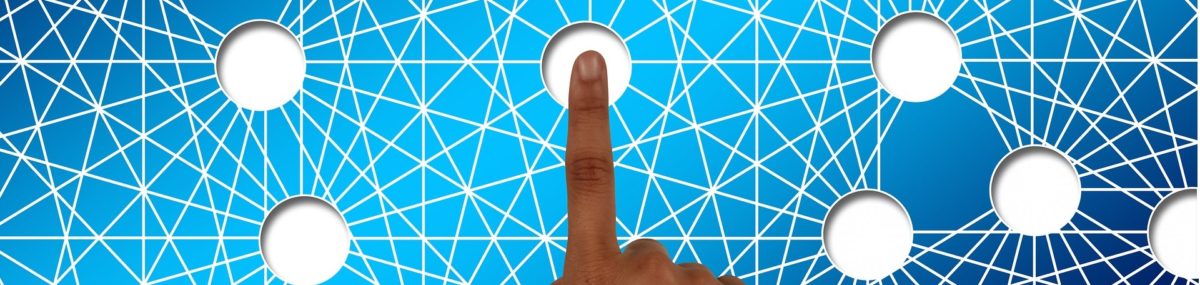 Finger pointing at connection map