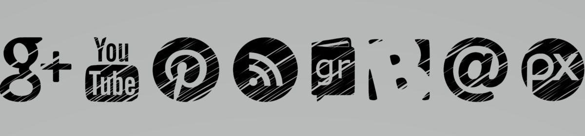 Black and white social icons