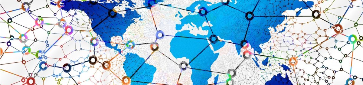 World map with connections