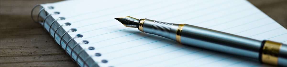 Fountain pen on notebook