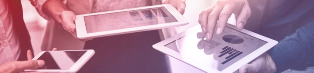 Hands with mobile devices