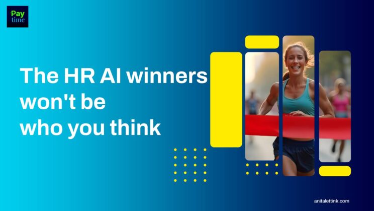 Woman winning a run with a red finish line