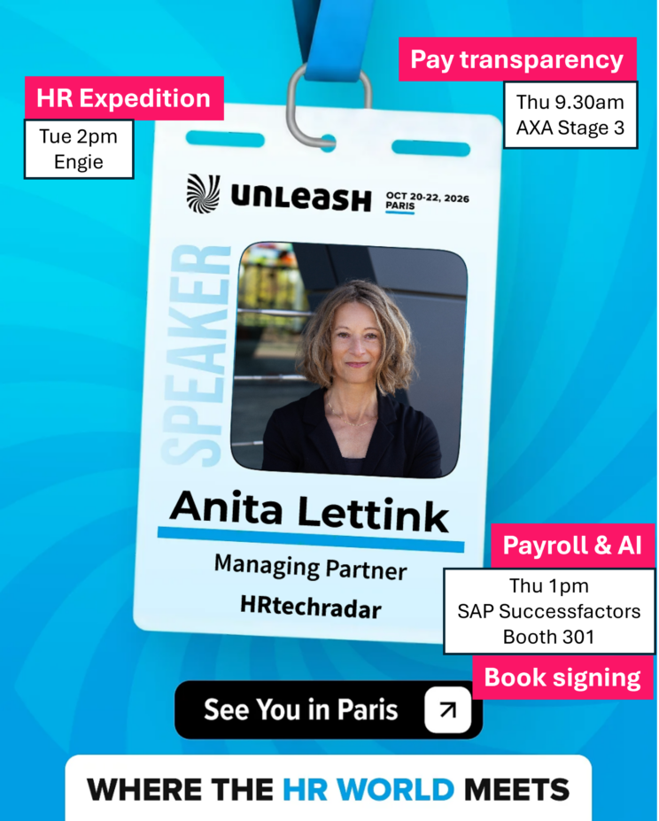 Anita Lettink's Unleash badge with event times